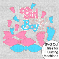 Gender Reveal Diaper Cake SVG File Cutouts
