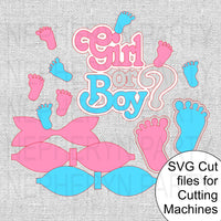 Gender Reveal Diaper Cake SVG File Cutouts