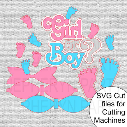 Gender Reveal Diaper Cake SVG File Cutouts