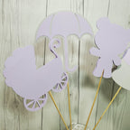 Girl Baby Shower Centerpiece Sticks - Lilac, Gray