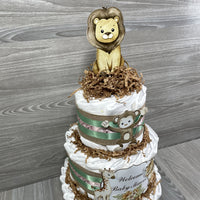 Baby Girl Safari Diaper Cake Centerpiece