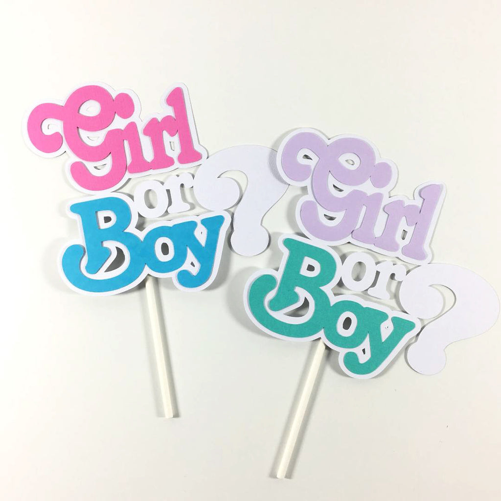 Girl or Boy Gender Reveal Diaper Cake Topper