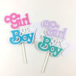 Girl or Boy Gender Reveal Diaper Cake Topper