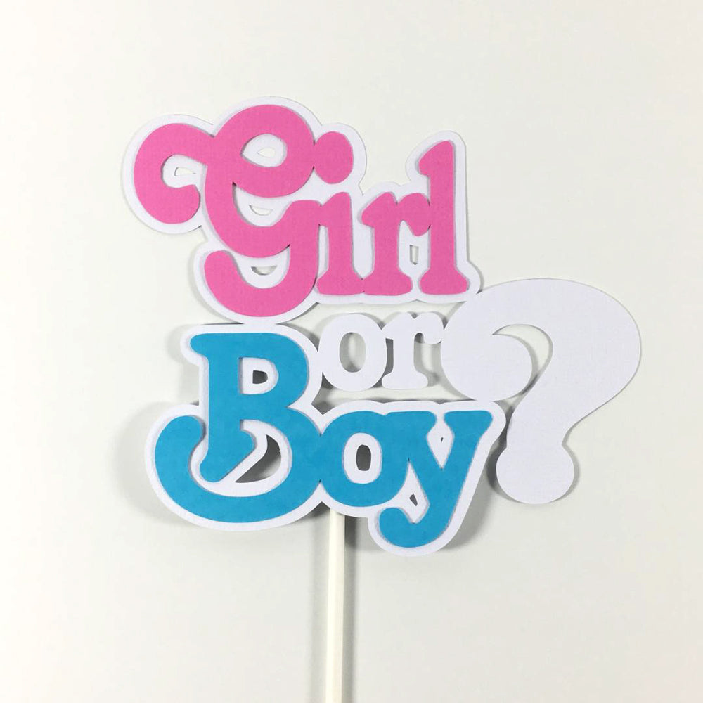 Girl or Boy Gender Reveal Diaper Cake Topper