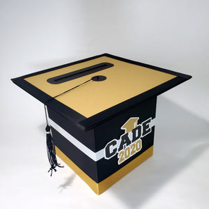 Graduation Party Card Box - Black, Gold, White
