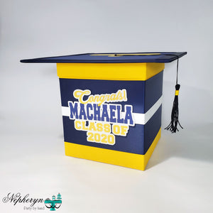 Navy & Yellow Graduation Card Box