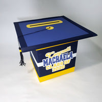 Graduation Cap Card Box - Navy, Yellow