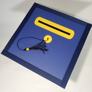 Graduation Cap Card Box - Navy, Yellow
