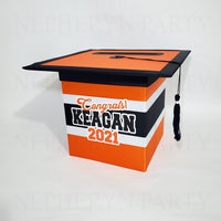 Orange & Black Class of 2021 Graduation Card Box 1