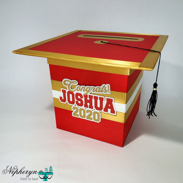 Red and Gold Graduation Card Box