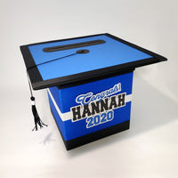 Graduation Cap Card Box - Blue, Black
