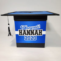 Graduation Cap Card Box - Blue, Black