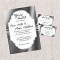 Silver & White Elegant Wedding Invite and RSVP Cards
