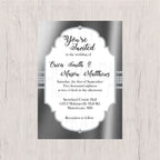 Gray and Silver Diamond Wedding Invitation