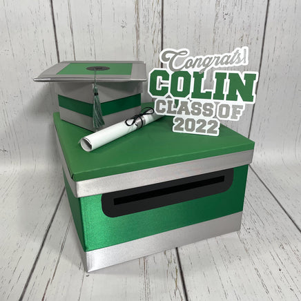 Green & Gray Graduation Card Box