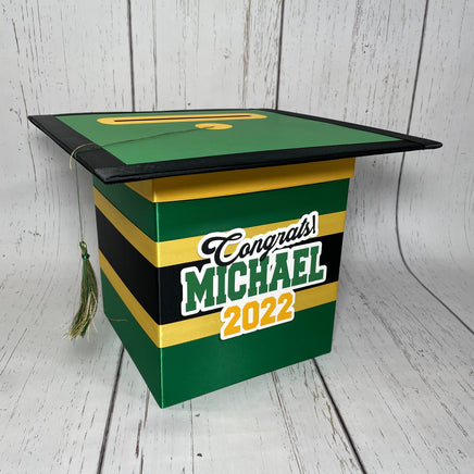 Green, Yellow Gold, & Black Graduation Card Box