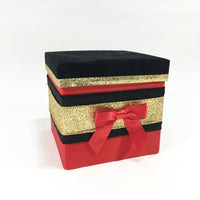 Red, Black, & Gold Holiday Raffle Ticket Box
