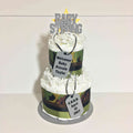 Green & Brown Army Camouflage Diaper Cake Centerpiece