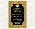 Black & Gold Prince Baby Shower Invitation