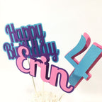 Happy Birthday Centerpiece Sticks - Pink, Purple, Blue