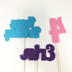 Happy Birthday Centerpiece Sticks - Pink, Purple, Blue