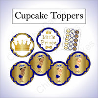 Any Set of 12 Cupcake Toppers Printed and Assembled, Baby Shower or Birthday Cupcake Toppers
