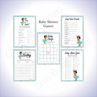 Teal, Silver Printable Little Princess Decorations Pack