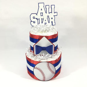 All Star Baseball Diaper Cake For Boy Baby Shower