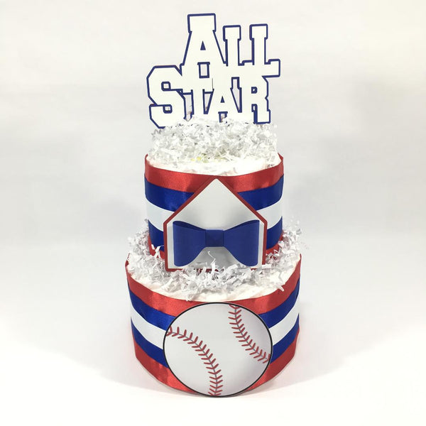 All Star Baseball Diaper Cake For Boy Baby Shower