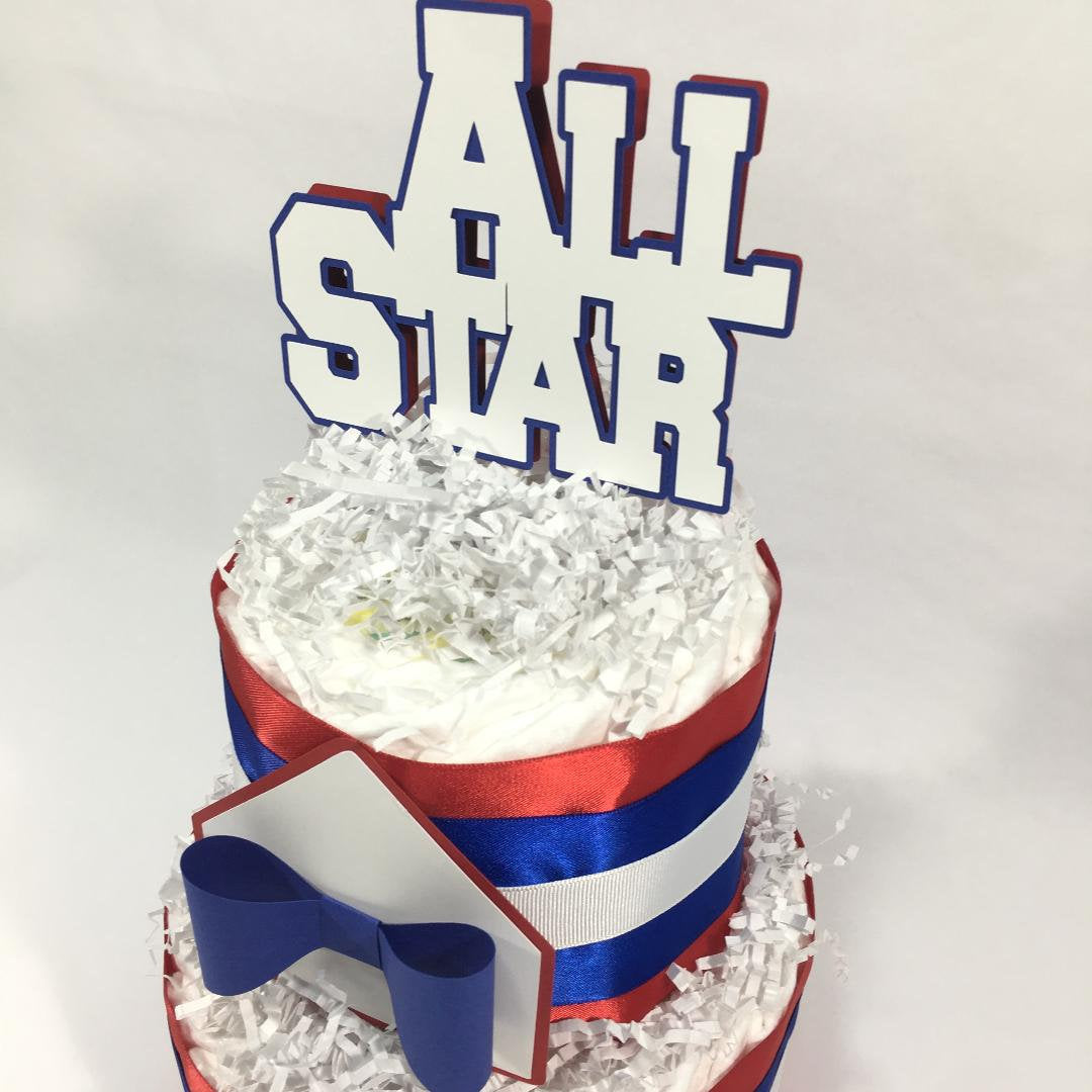 Baby All Star 2-tier Diaper Cake Centerpiece