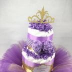Lavender, Purple, and Gold Princess Tutu Diaper Cake Centerpiece