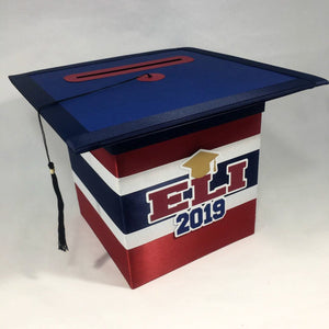 Maroon, Navy, White, and Old Gold Graduation Card Box