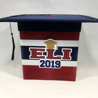 Maroon, Navy, White, and Old Gold Graduation Card Box
