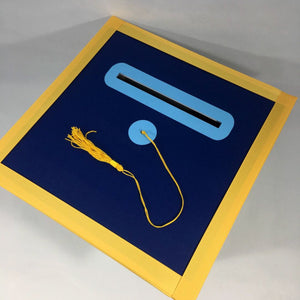 Navy, Light Blue, Yellow Gold Graduation Party Card Box
