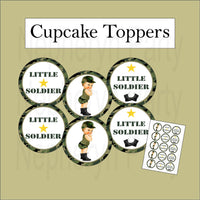 Army Camouflage Little Soldier Cupcake Toppers, Blonde
