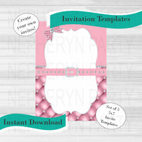 Design Templates for Baby Shower or Birthday, Pink