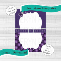 Design Templates for Baby Shower or Birthday, Purple
