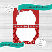 Design Templates for Baby Shower or Birthday, Red
