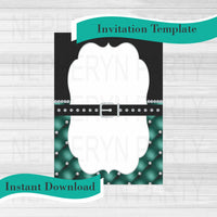 Tufted Belted DIY Invite Template, Green
