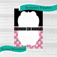 Tufted Belted DIY Invite Template, Pink
