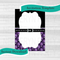 Tufted Belted DIY Invite Template, Purple