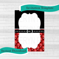 Tufted Belted DIY Invite Template, Red
