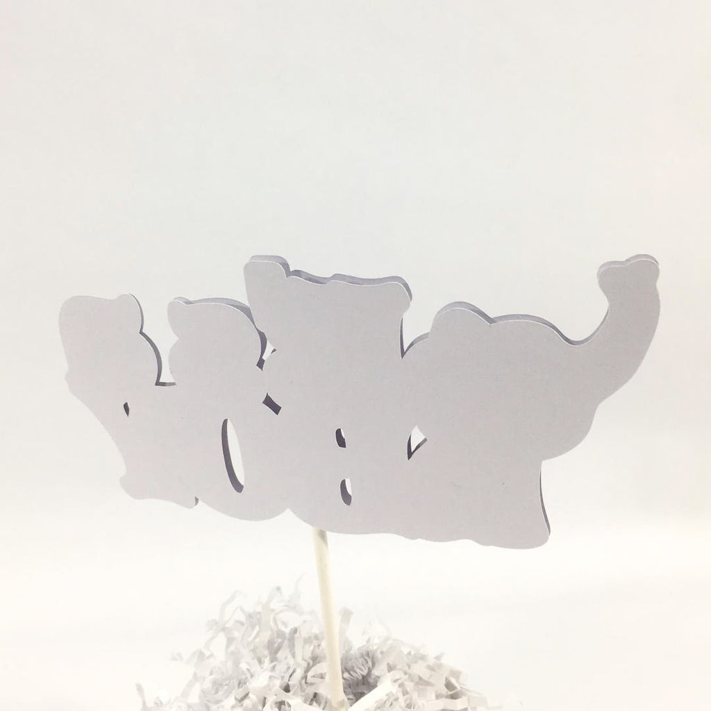 It's a Boy Elephant Centerpiece Sticks - Teal, Silver