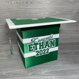 Kelly Green & White 8x8 Graduation Card Box