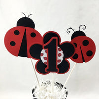 Ladybug Birthday Centerpiece Sticks