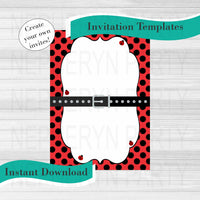 Blank DIY Ladybug Invite Template