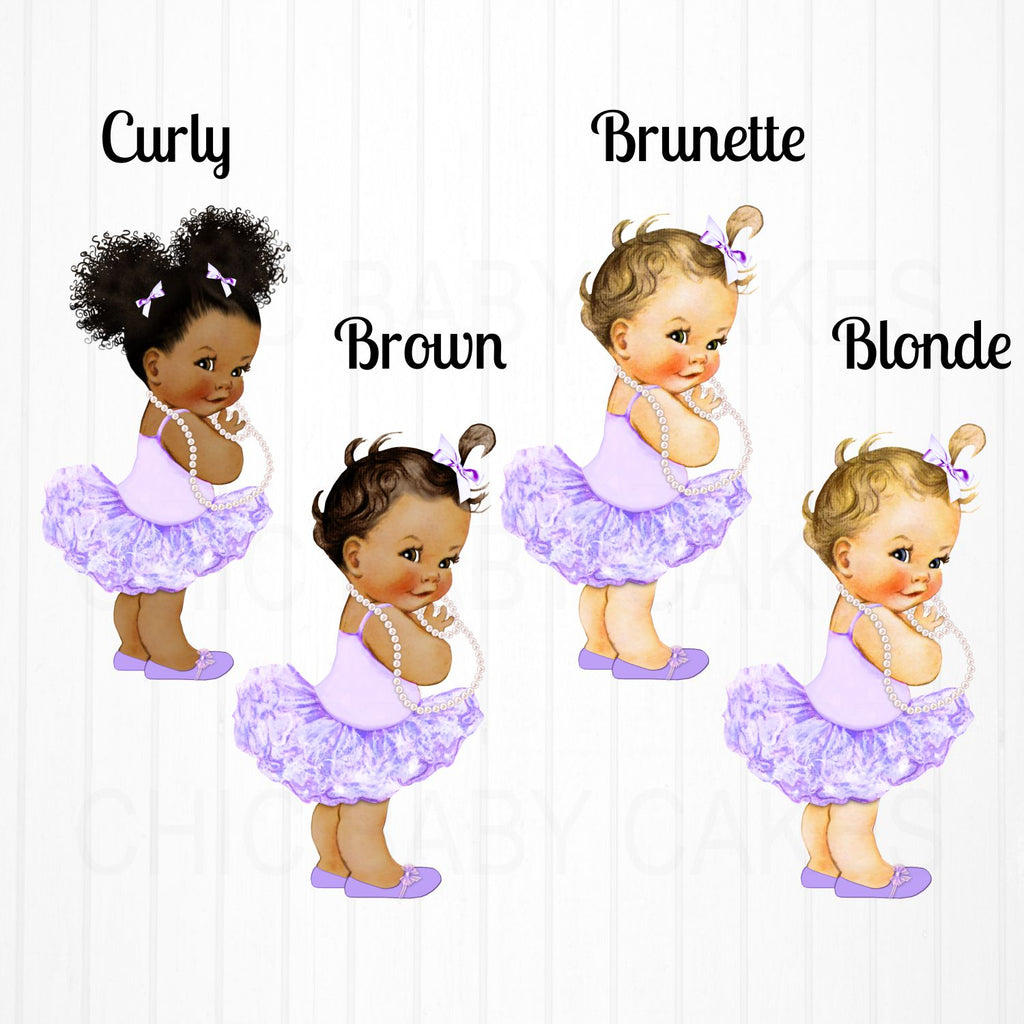 Little Princess Centerpiece Toppers - Purple, Silver