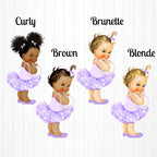 Little Princess Centerpiece Toppers - Purple, Silver