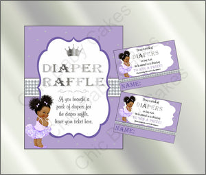 Lavender & Silver Princess Diaper Raffle Set