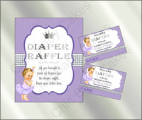 Lavender & Silver Princess Diaper Raffle Set
